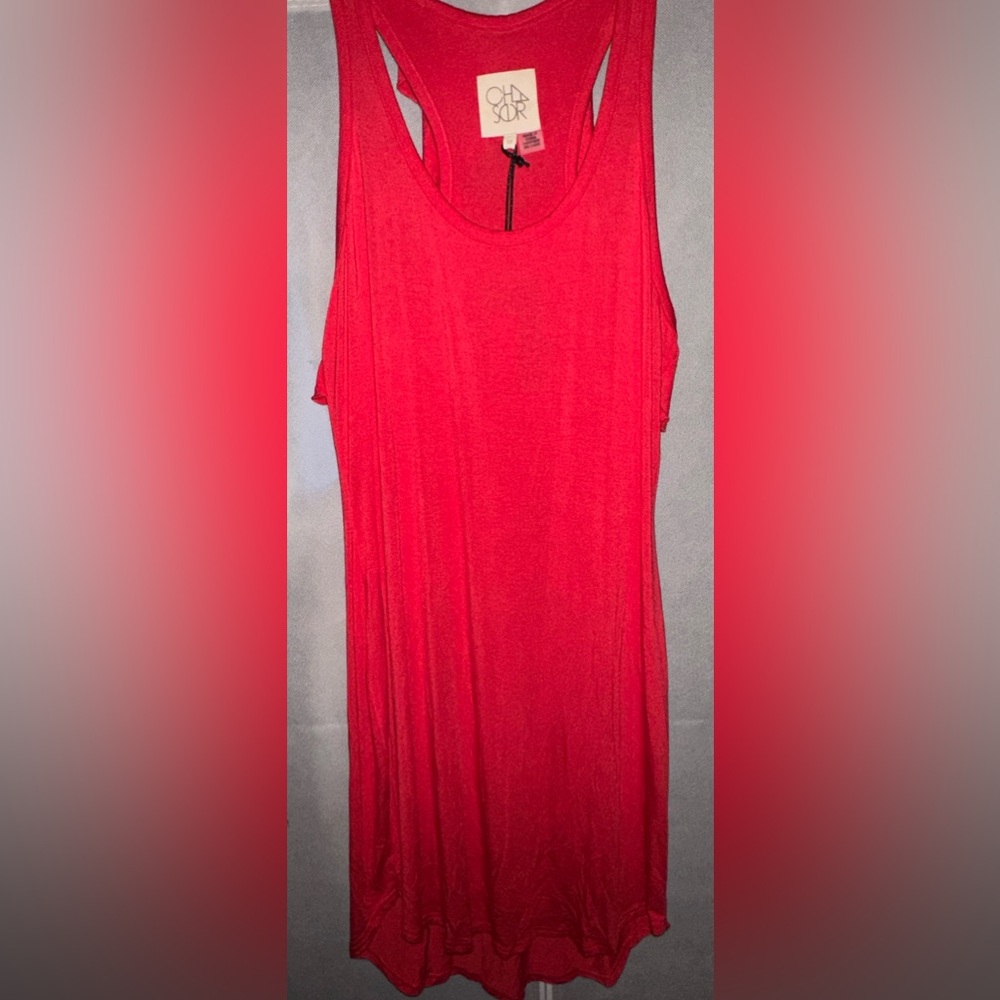 NWT CHASER COOL JERSEY RUFFLE RACER BACK SHIRTTAIL MINI DRESS